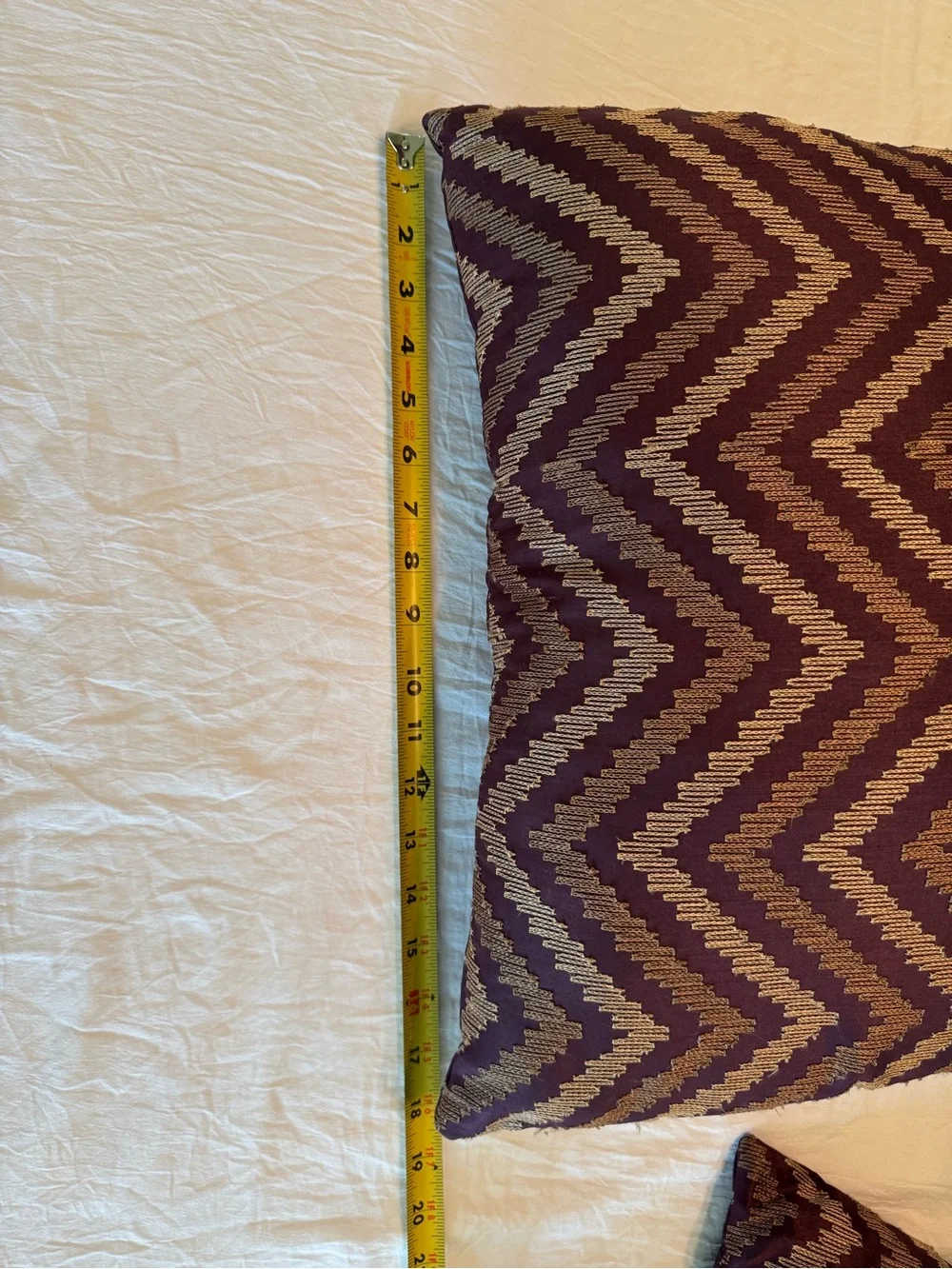 Elegant Chevron Decorative Pillow - Purple & Gold - set of 2